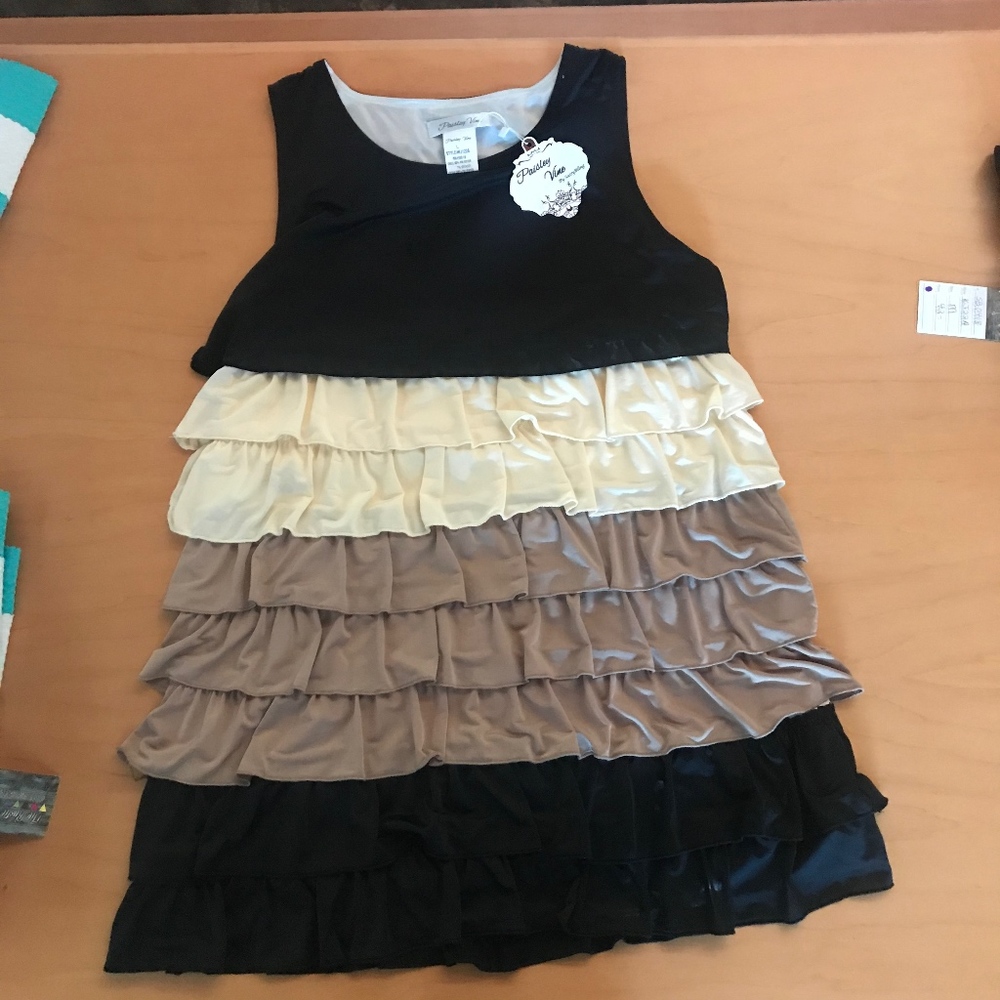 NEW Paisley Vine M and L dress brown cream black